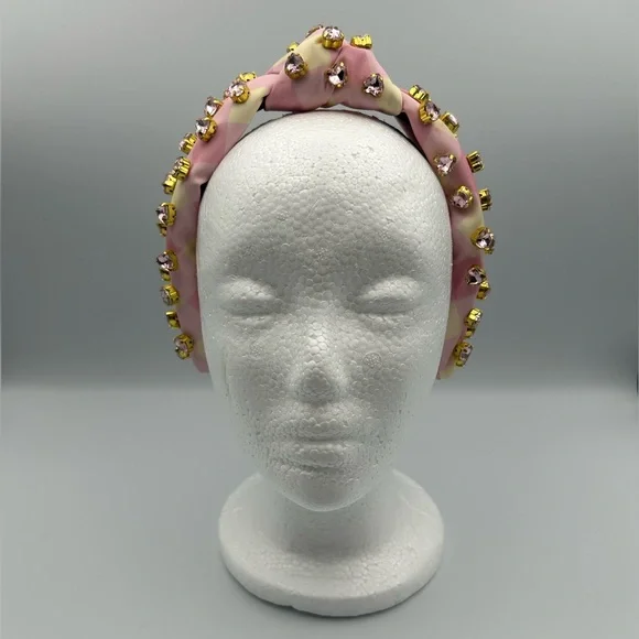 Lele Sadoughi X Stoney Clover Lane Watermelon Heart Crystal Knotted Headband - Picture 9 of 16